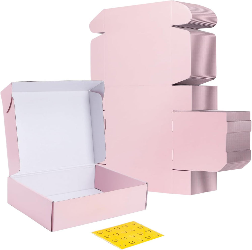 RLAVBL 12x9x4 Shipping Boxes Set of 20, Pink Corrugated Cardboard Box for Pac...