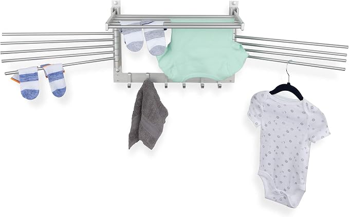 brightmaison BGT Wash Clothes Drying Rack Wall Mount Laundry Room Organizer - Image 3