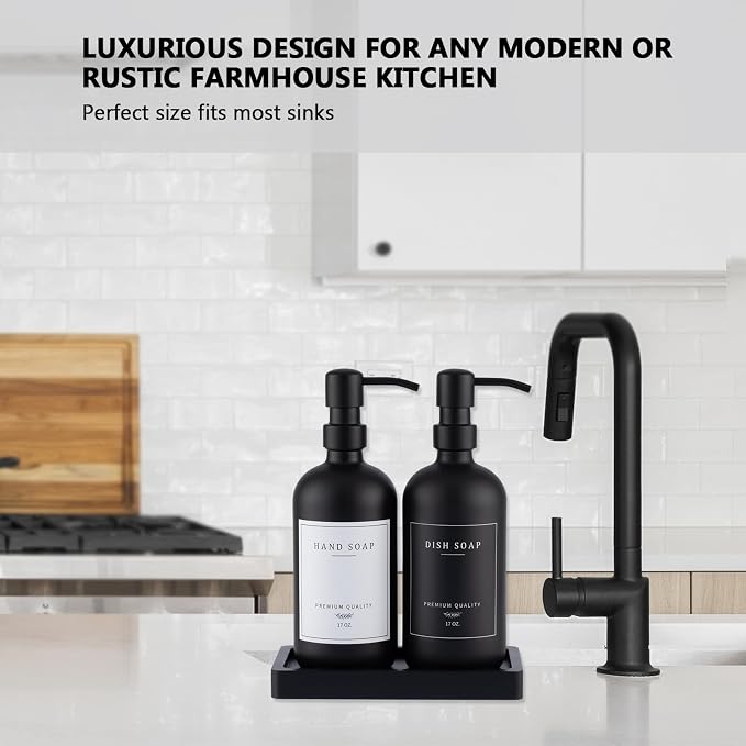 Black Thick Glass Soap Dispenser - Image 2