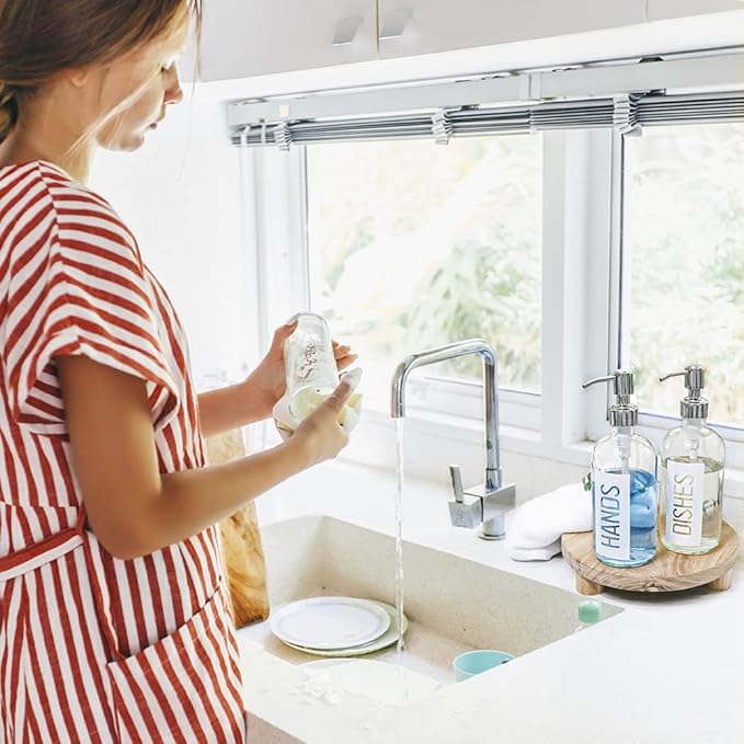JASAI 2Pack 18OZ Glass Soap Dispenser - Image 4