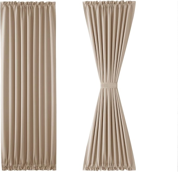 DWCN French Door Curtains – Rod Pocket Thermal Blackout Curtain - Image 7