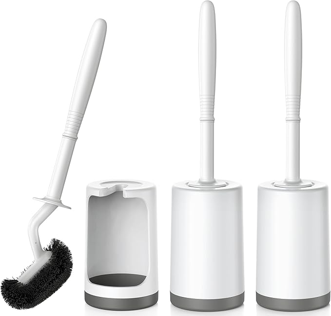 HAMITOR Toilet Bowl Brush Holder Set: Curved Design by HAMITOR