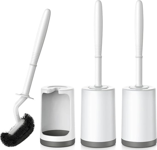 HAMITOR Toilet Bowl Brush Holder Set: Curved Design by HAMITOR