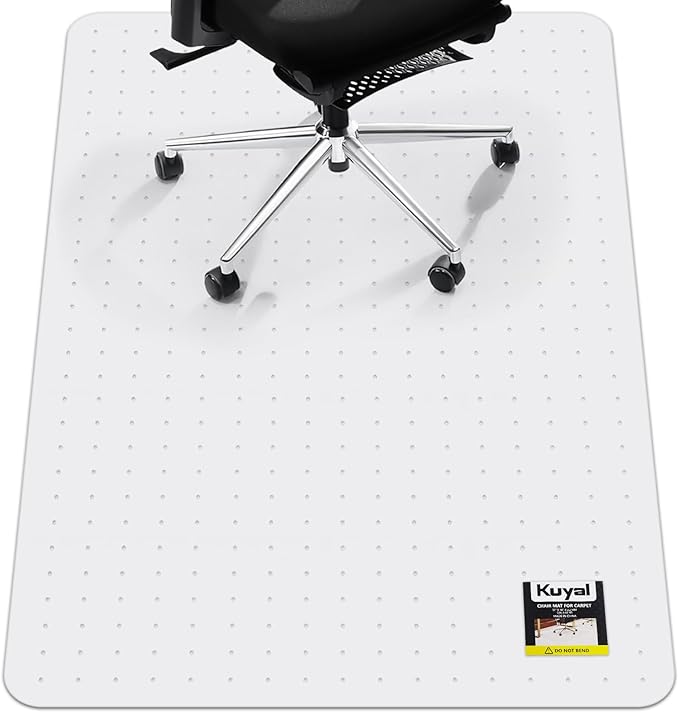Kuyal Office Chair Mat for Carpet, 32x48 Clear Heavy Duty Computer Chair Mat by Kuyal