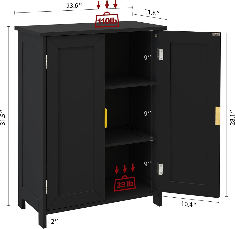 TaoHFE Black Bathroom Storage Cabinet,Bathroom Cabinets Freestanding
