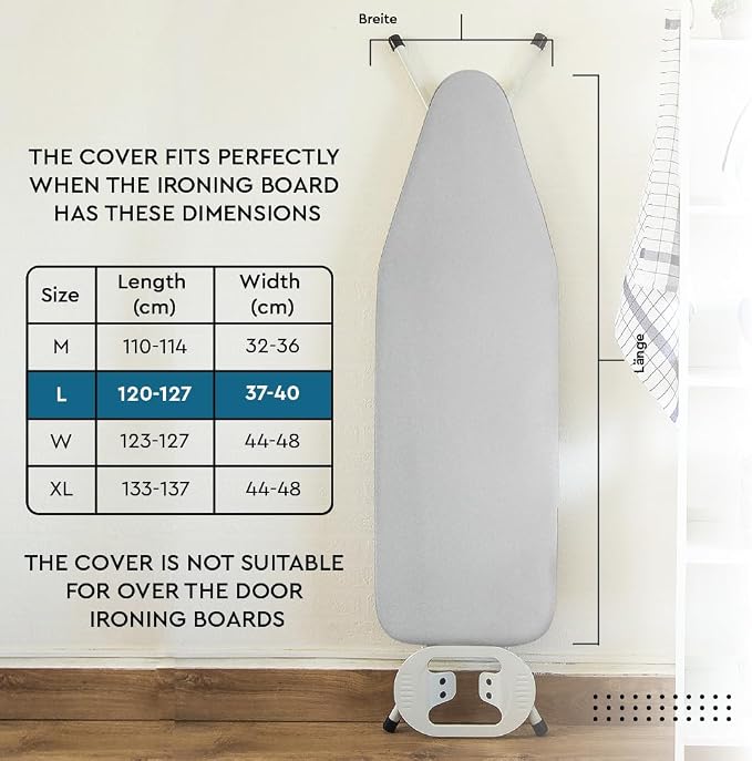 Encasa XO Ironing Board Cover and Pad 54"x15" - Image 2
