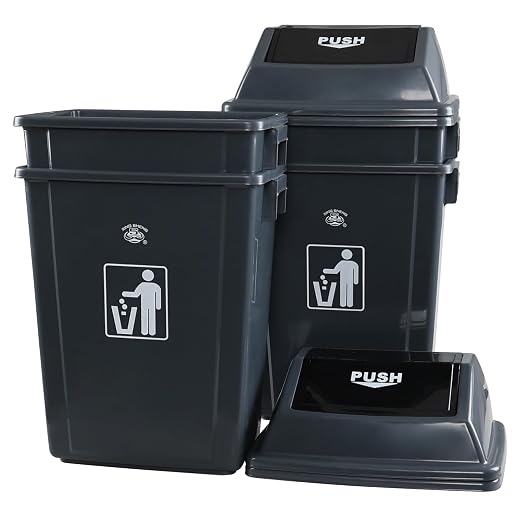 4 Packs 18 Gallon Large Commercial Trash Can, Kitchen Waste Bin by Afromy