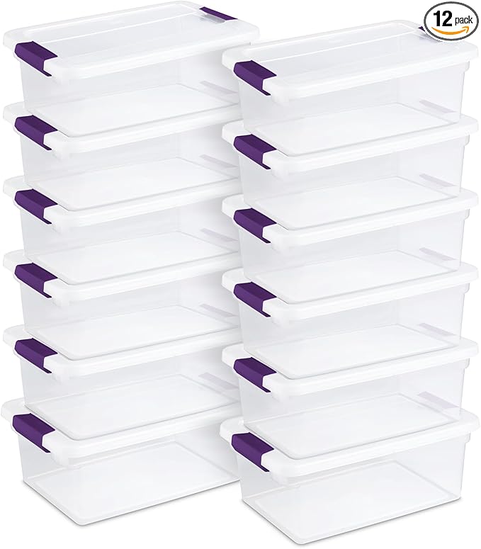 Sterilite 12-Pack 15 Quart ClearView Latch Box, Stackable Organizer Bins by Sterilite