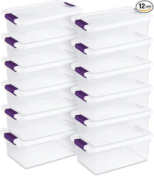 Sterilite 12-Pack 15 Quart ClearView Latch Box, Stackable Organizer Bins by Sterilite
