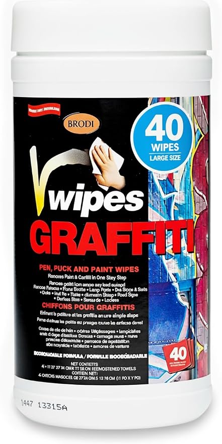 V-Wipes Graffiti Remover Wipes – Pre-Moistened Towels by BrodiSpecialtyProducts