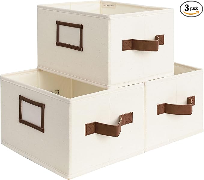 StorageWorks Storage Baskets for Shelves, Foldable Fabric Closet Storage Bins by StorageWorks