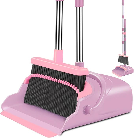 kelamayi Broom and Dustpan Set for Home, Indoor&Outdoor Sweeping, Stand Up by Kelamayi