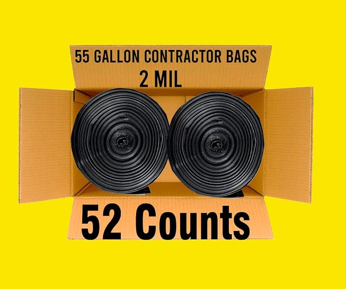 Contractor Heavy Duty Trash Bags 55 Gallon | 52 Count | 2 MIL | 36" X 56" | - Image 6
