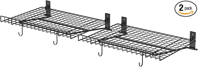 2 Pack Foldable Wall Shelf, Wall Mounted Garage Storage Shelves, Heavy Duty by Riciakik