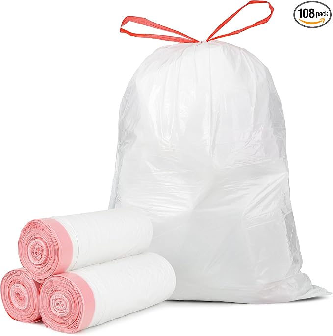 Ultra Thick 15 Gallon Drawstring Trash Bags, Leak Proof Trash Can Liners by glasho