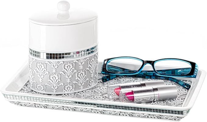Creative Scents Mirror Damask Qtip Holder - Image 4