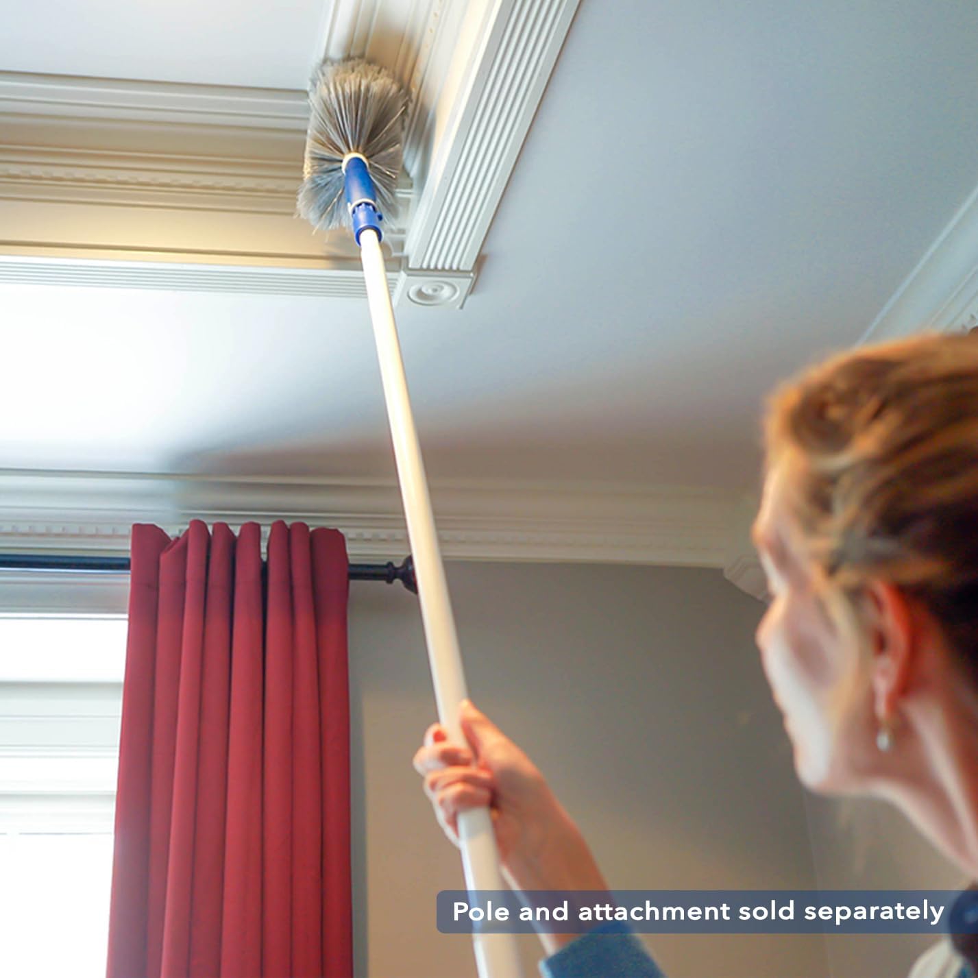 Unger Cobweb & Corner Duster – Dusters for Cleaning, Compatible with Telescopic Poles, Dusting Tools, Great for Ceilings, Moldings, HVAC & Floor Vents, and Corners, White/Black