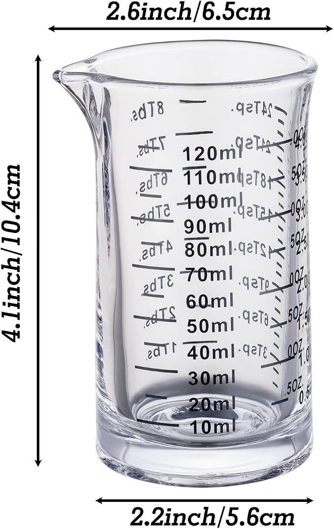 Ackers 4 Oz Glass Measuring Cup, Borosilicate Shot Glass - Image 4
