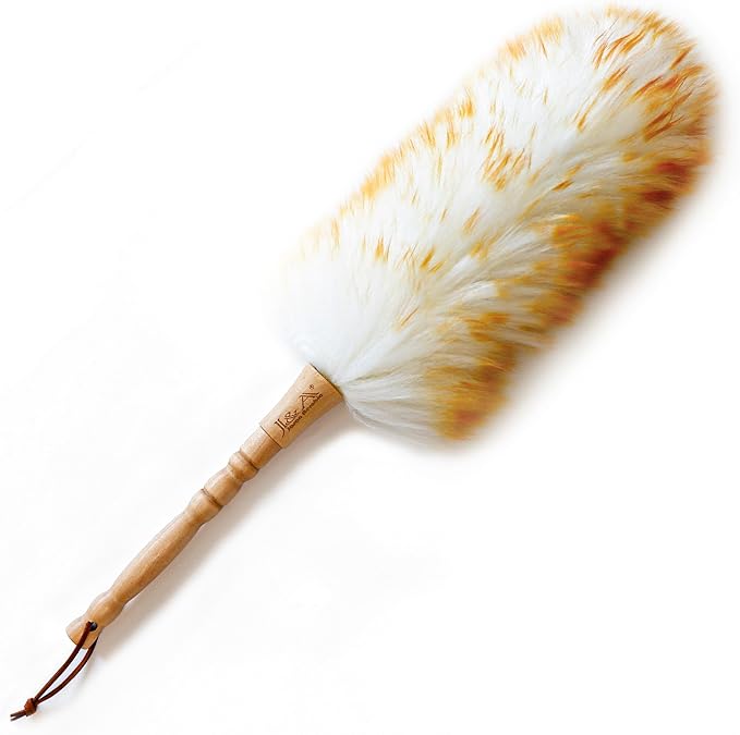 J&A Lambswool Dusters with Solid Wooden Handle, Flexible Head, Anti-Static by JAJasonAerobic