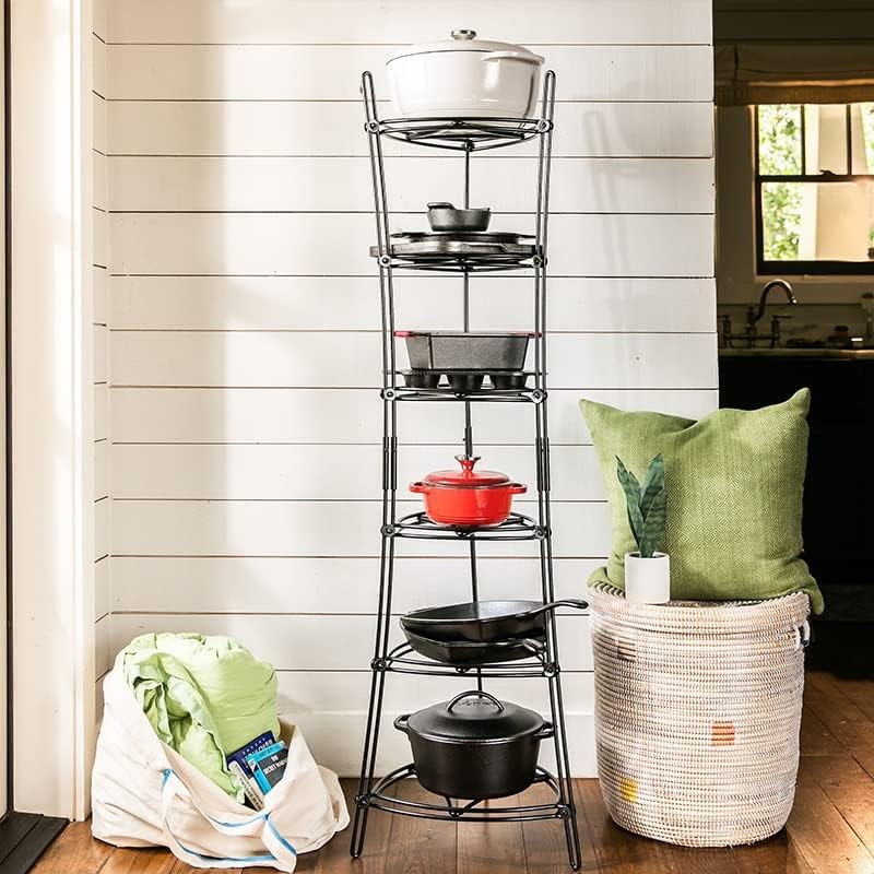 Lodge Cookware Storage Tower 6-Tier Storage Rack, Matte Black