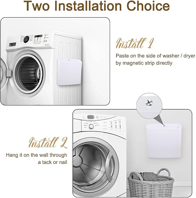 Picowe Magnetic Laundry Storage, 2 Pack Lint Holder Bin - Image 5