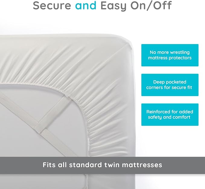 PUREgrace Tencel Mattress Protector – Waterproof, Noiseless Cover - Image 6