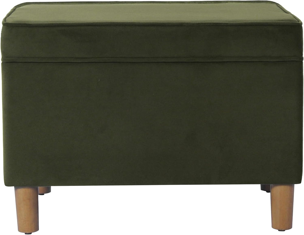 Spatial Order 24" Dinah Collection Storage Ottoman - Loden Green Velvet