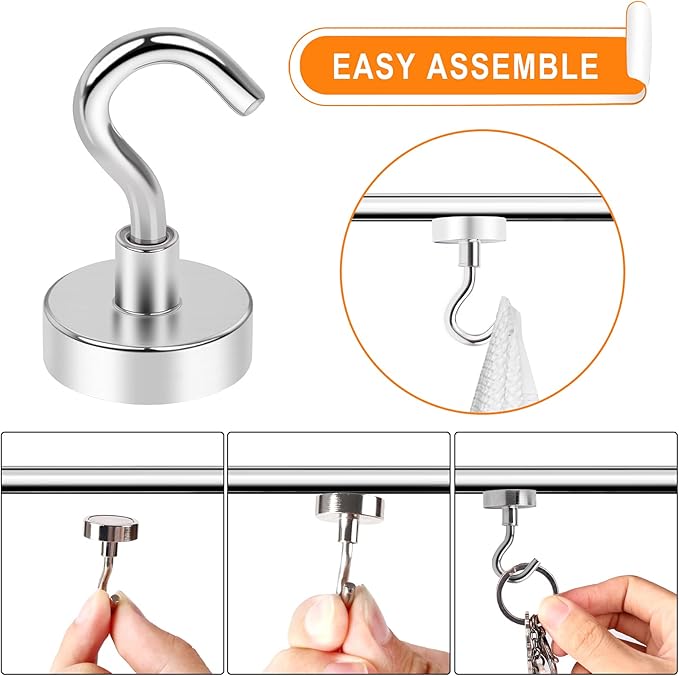 MIKEDE Magnetic Hooks, 28Lbs+ Strong Magnetic Hooks Heavy Duty - Image 5