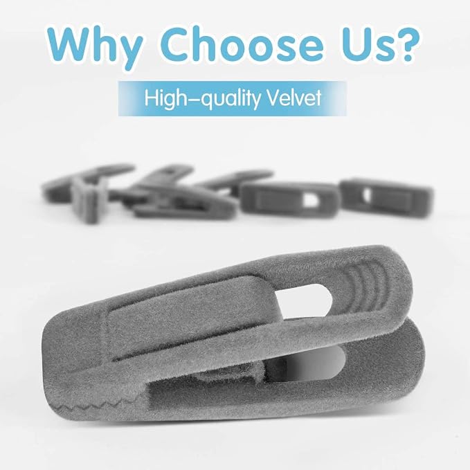 Grey Hanger Clips for Velvet Hangers - Image 2