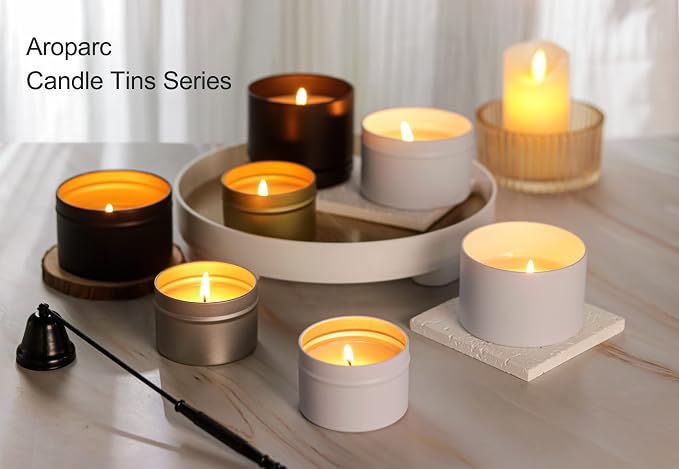 Aroparc White Candle Tins - 8oz - Image 6