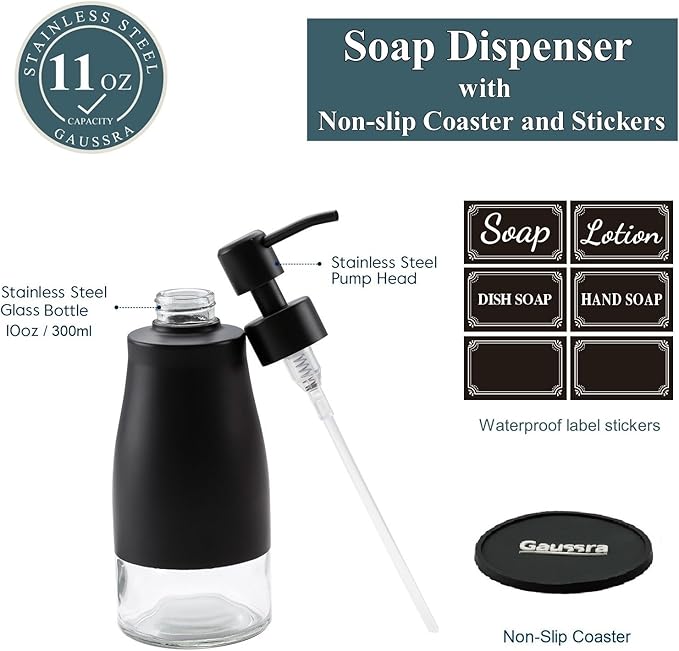 Gaussra Black Soap Dispenser - Image 3