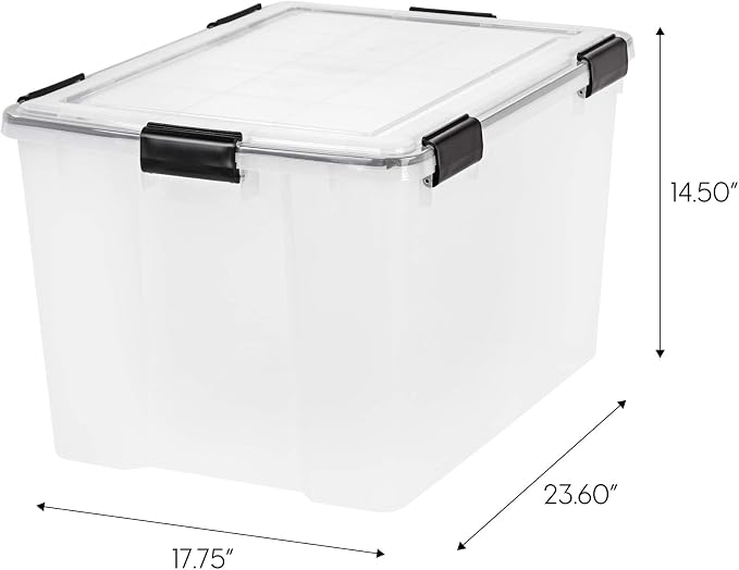 IRIS USA 4-Pack WeatherPro 74 Qt Clear Plastic Gasket Boxes - Image 2