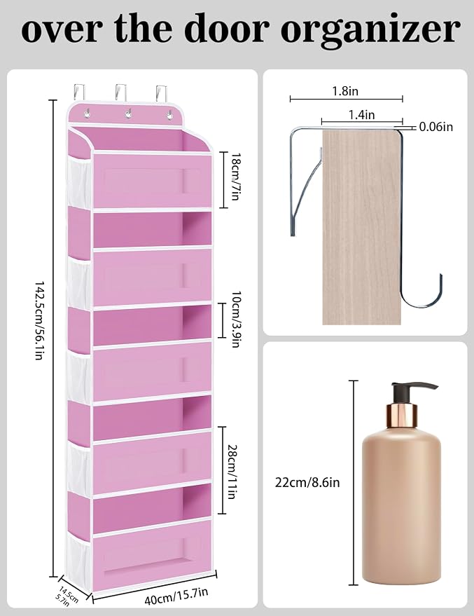 Over The Door Organizer, 5 Shelves Closet Door Hanging Organizer - Image 2