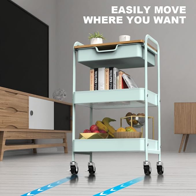 3 Tier Rolling Cart, Utility Cart - Image 5