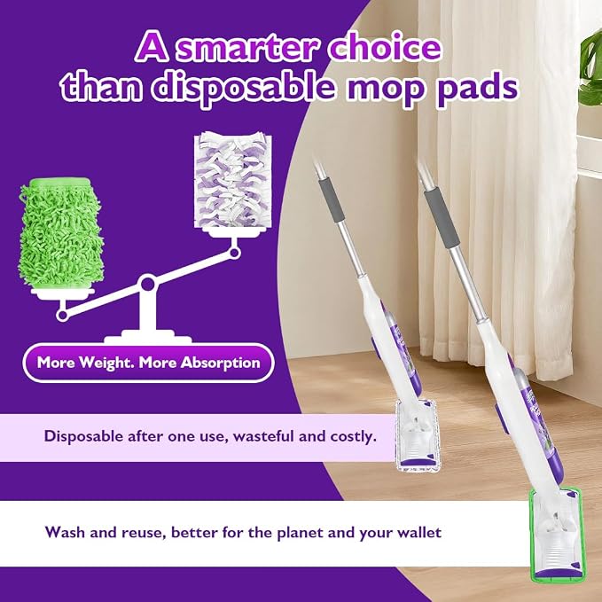Reusable Mop Pads for Swiffer PowerMop, 8 Pack Microfiber Mop Pad Refill - Image 4