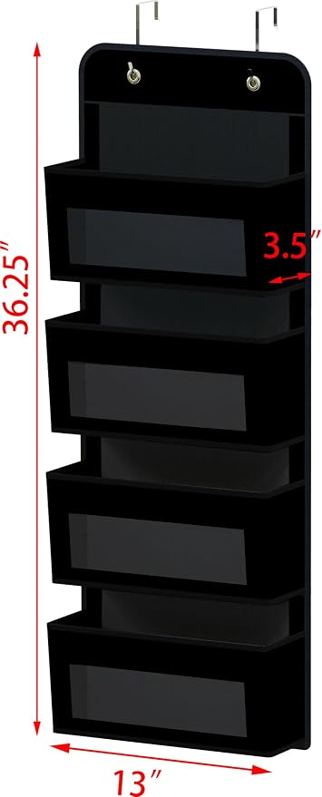 Simple Houseware 4 Clear Window Pocket Over Closet Door Storage Hanging - Image 2