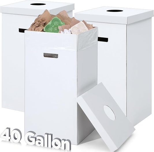 3 Pcs Cardboard Trash Cans by Kritkin