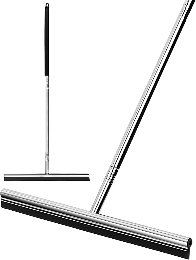 Floor Squeegee Scrubber 59inch Long Stainless Steel Handle by Unknown