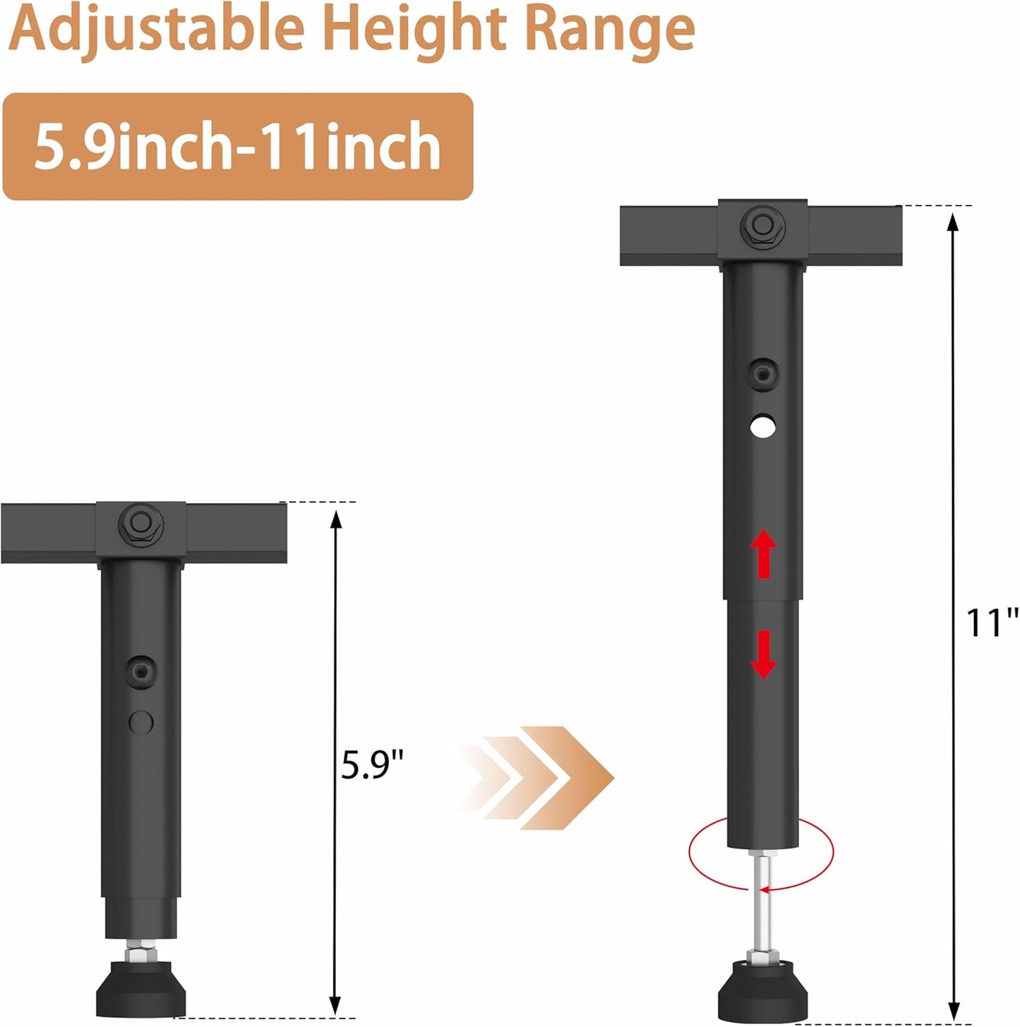 Bed Frame Support System - 4 Cross Rails,Universal Strong Center Support Beams for Full, Queen and King,California King Metal/Wood/Upholstered Bed