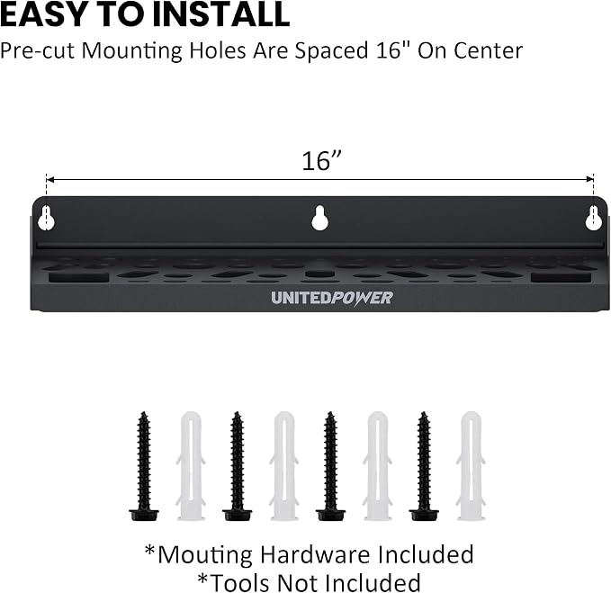 UNITEDPOWER Wall Mount Tool Storage Rack, Screwdriver Holder, Pliers Organizer - Image 6