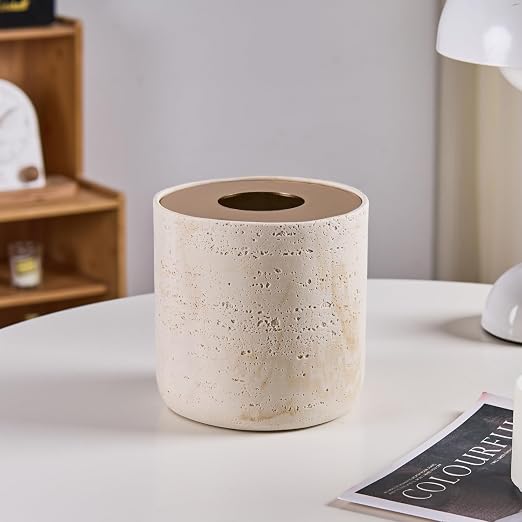 Natural Travertine Textures Mini Trash Can - Image 2