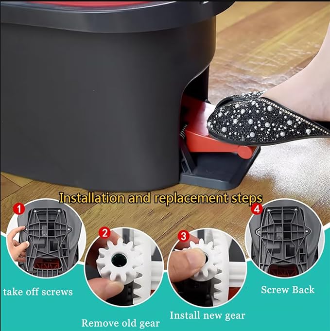 YWSH 6 Pack Spin Mop Bucket Gear Compatible - Image 4