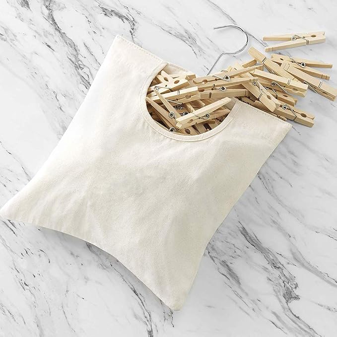 JIANWEI Canvas Clothespin Bag, Clothes Pins Bag Holder, Laundry Clothes Pin - Image 6