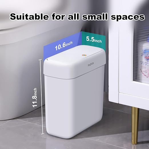 JOYBOS Bathroom Trash Can with Lid, 3 Gallon Small Garbage Can with Press Top - Image 6