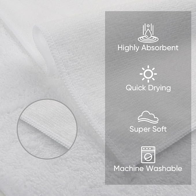 HOMEXCEL Microfiber Washcloths 12 Pack, Highly Absorbent and Soft Face Towel - Image 2