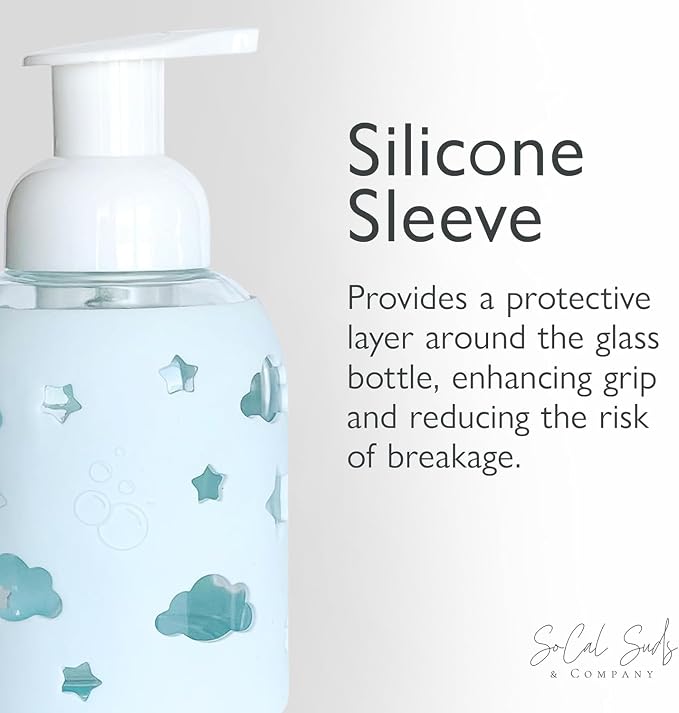 SoCal Suds & Company Glass Foaming Hand Soap Dispenser, Soft Grip Silicone - Image 5