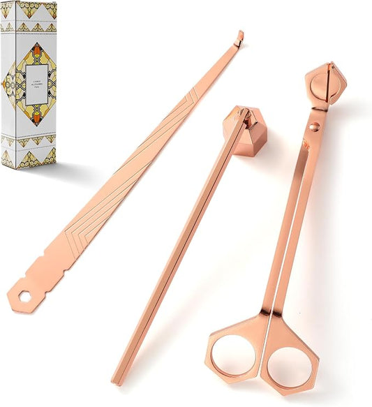 3-in-1 Candle Accessory Set, Wick Trimmer, Candle Snuffer, Wick Spoon, by PATOISE