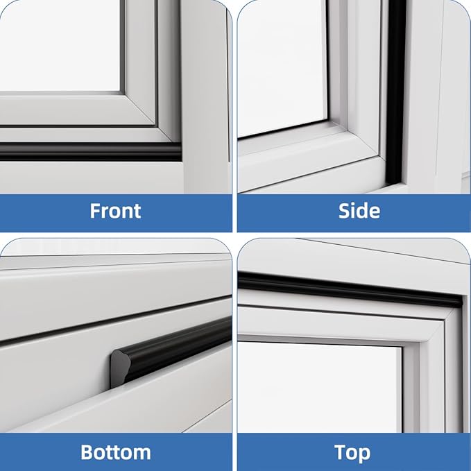 Wedge-Shape Window Weather Stripping Door Frame Seal Strip 196” Black, Upgrade - Image 8