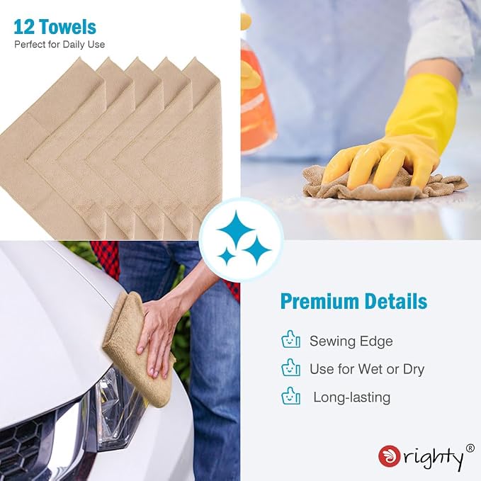 Orighty Microfiber Cleaning Cloth, 12 Pack Microfiber Towels - Image 6