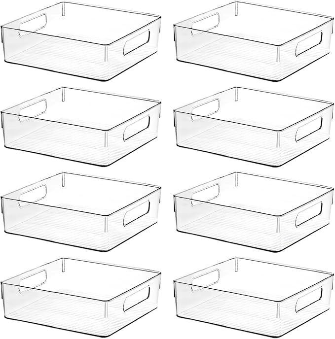 Clear Plastic Storage Bins, Home Bathroom Laundry Room Freezer Refrigerator by ShelfShaper